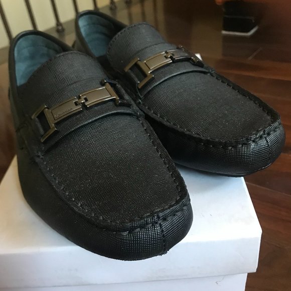 NEW! Calvin Klein MEN'S Size 7 LOAFERS Black - Picture 2 of 5